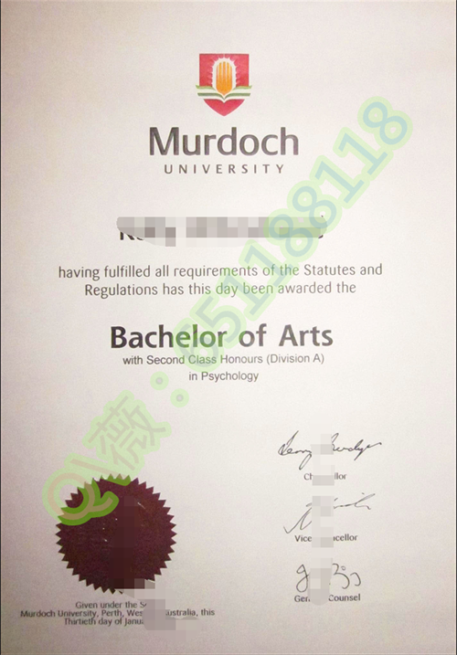 莫道克大学毕业证样本|Murdoch University文凭