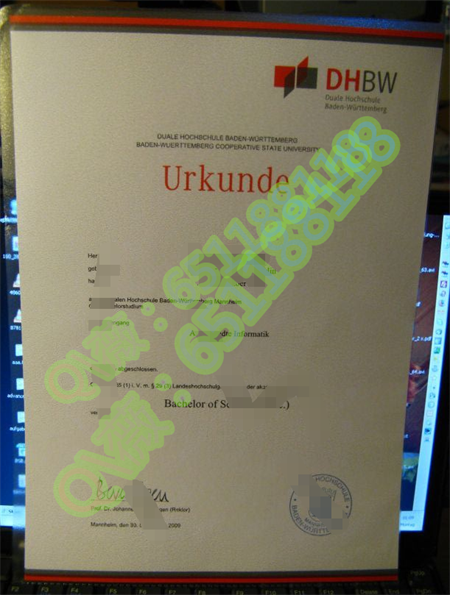 德国巴登符腾堡双元制应用技术大学毕业证样本|Duale Hochschule Baden- Württemberg文凭
