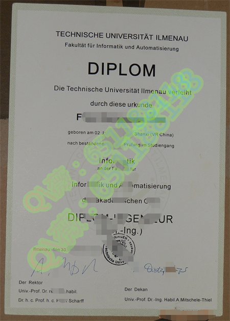 德国伊尔梅瑙工业大学毕业证成绩单图片|Technische Universität Ilmenau文凭|TU Ilmenau成绩单