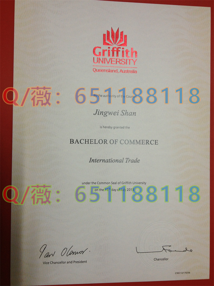 澳大利亚格里菲斯大学毕业证、文凭、成绩单、学位证书样本|Griffith University diploma|澳大利亚GU毕业证模版