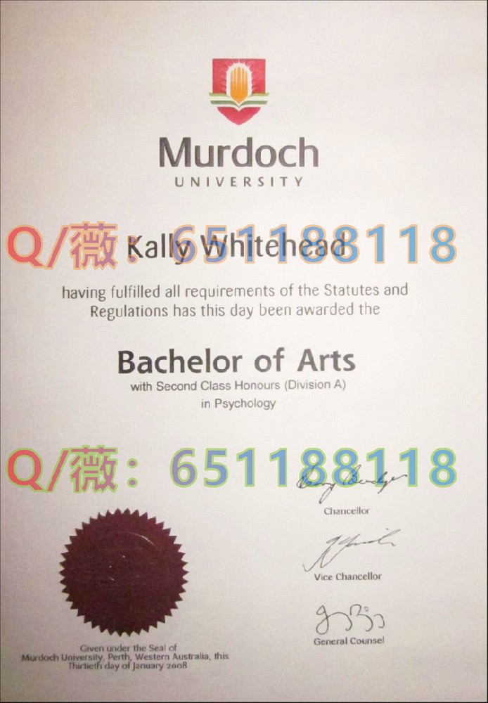 澳大利亚莫道克大学毕业证、文凭、成绩单、学位证书样本|Murdoch University diploma|澳大利亚MU毕业证模版