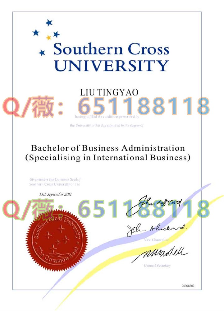 南十字星大学毕业证样本|Southern Cross University文凭|SCU毕业证