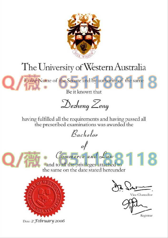 西澳大学毕业证样本|University of Western Australia文凭|UWA成绩单