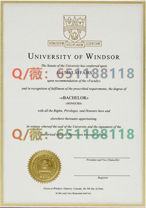 加拿大温莎大学毕业证样本|University of Windsor diploma|UW文凭