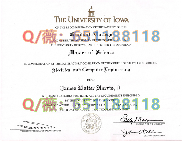 爱荷华州立大学毕业证样本|Iowa State University diploma|ISU文凭