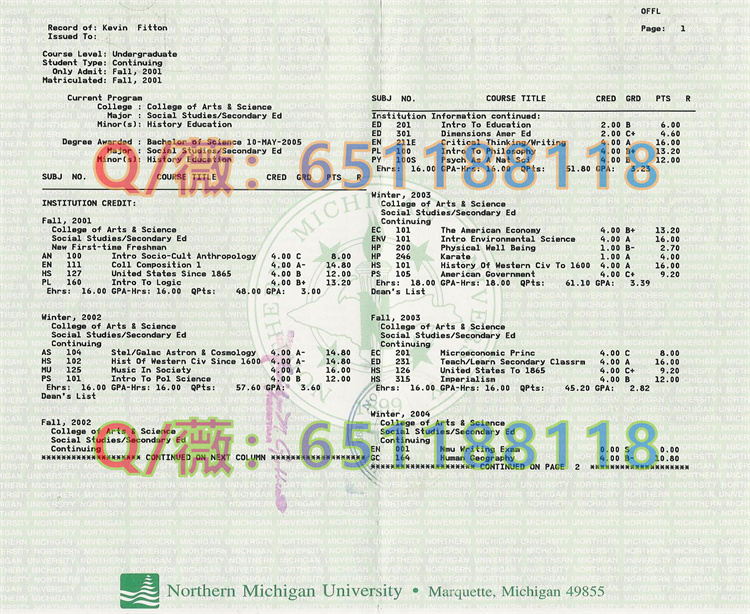 北密歇根大学成绩单样本|University of Michigan毕业证