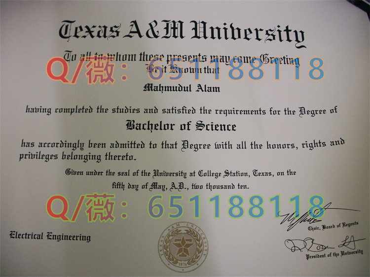 德州农工大学文凭样本|Texas A&M University diploma|TAMU毕业证
