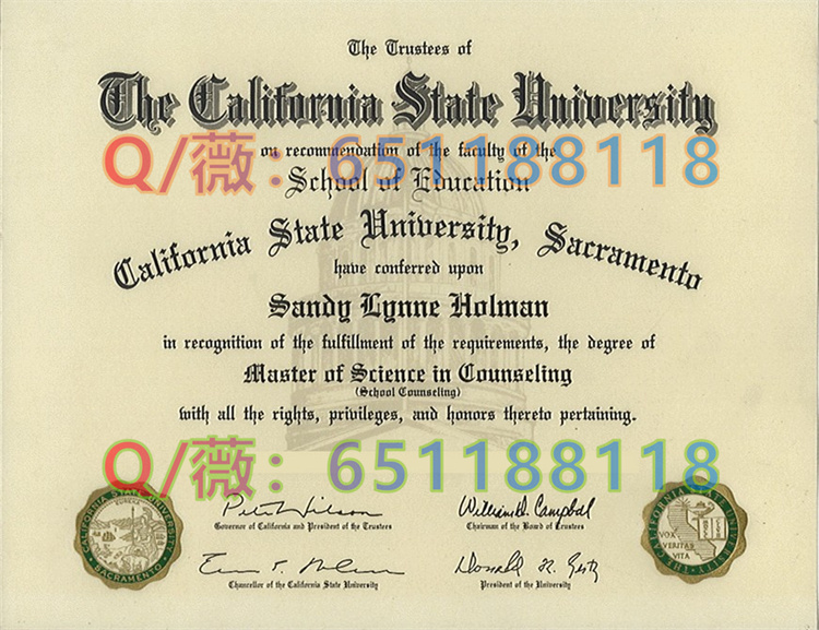 加州州立大学毕业证样本|California State University diploma|CSU文凭