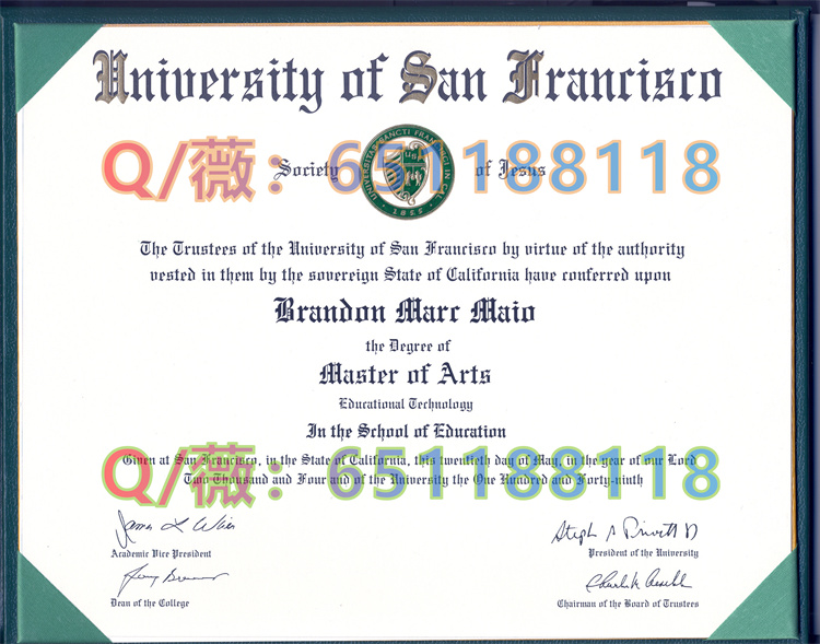旧金山大学文凭样本|University of San Francisco diploma|USF毕业证