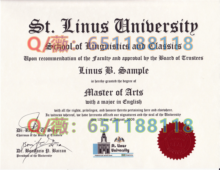美国圣莱纳斯大学文凭样本|Saint Leo University毕业证