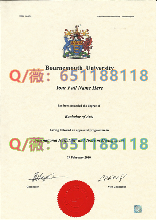 伯恩茅斯大学毕业证样本|Bournemouth University diploma|BU文凭