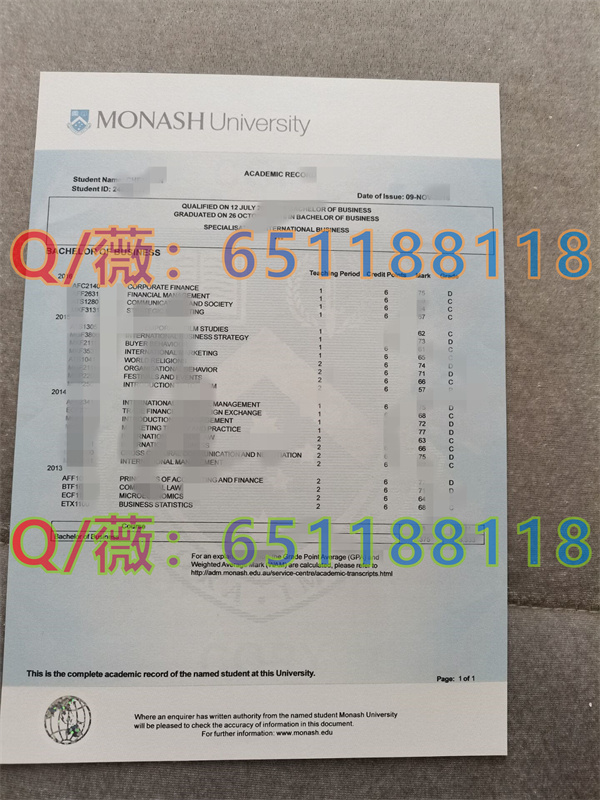 制作莫纳什大学成绩单|Monash University Transcript|澳大利亚大学文凭定制