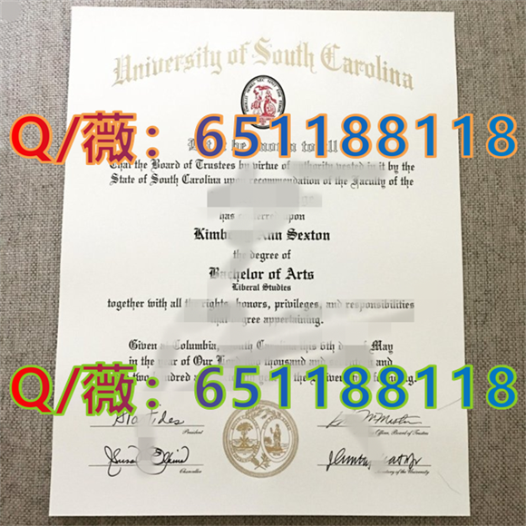 南卡罗来纳大学毕业证样本|University of South Carolina diploma|定制USC文凭